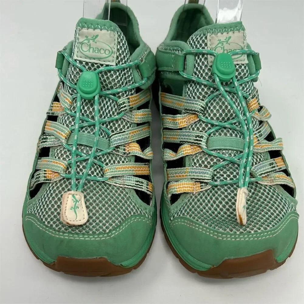 Chaco Kids' Waterproof Hiking Sandals Bright Green Size 4 Closed Toe Summer